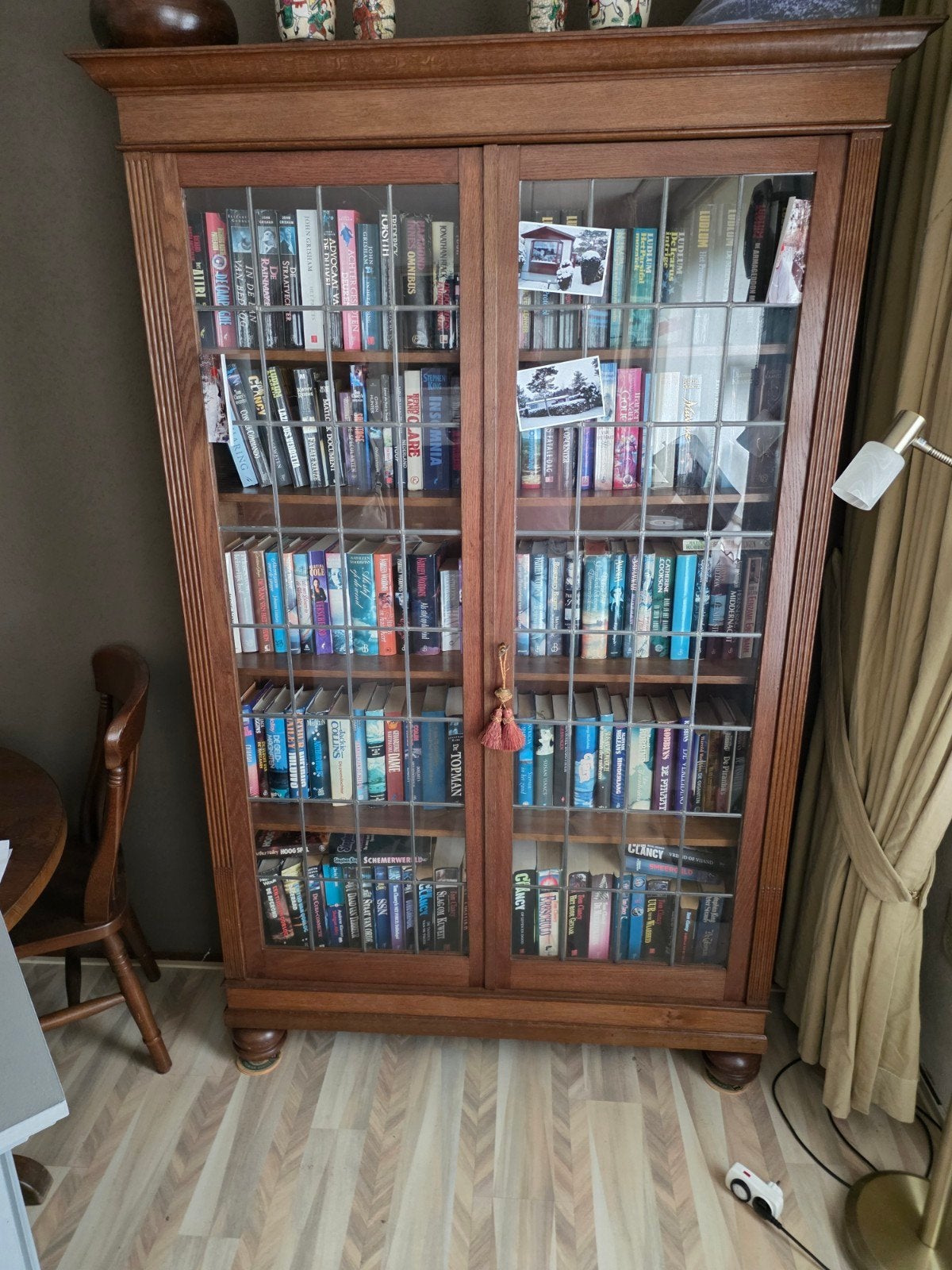 Boekenkast met glas en lood, Ophalen, Gebruikt, 50 tot 100 cm, Glas