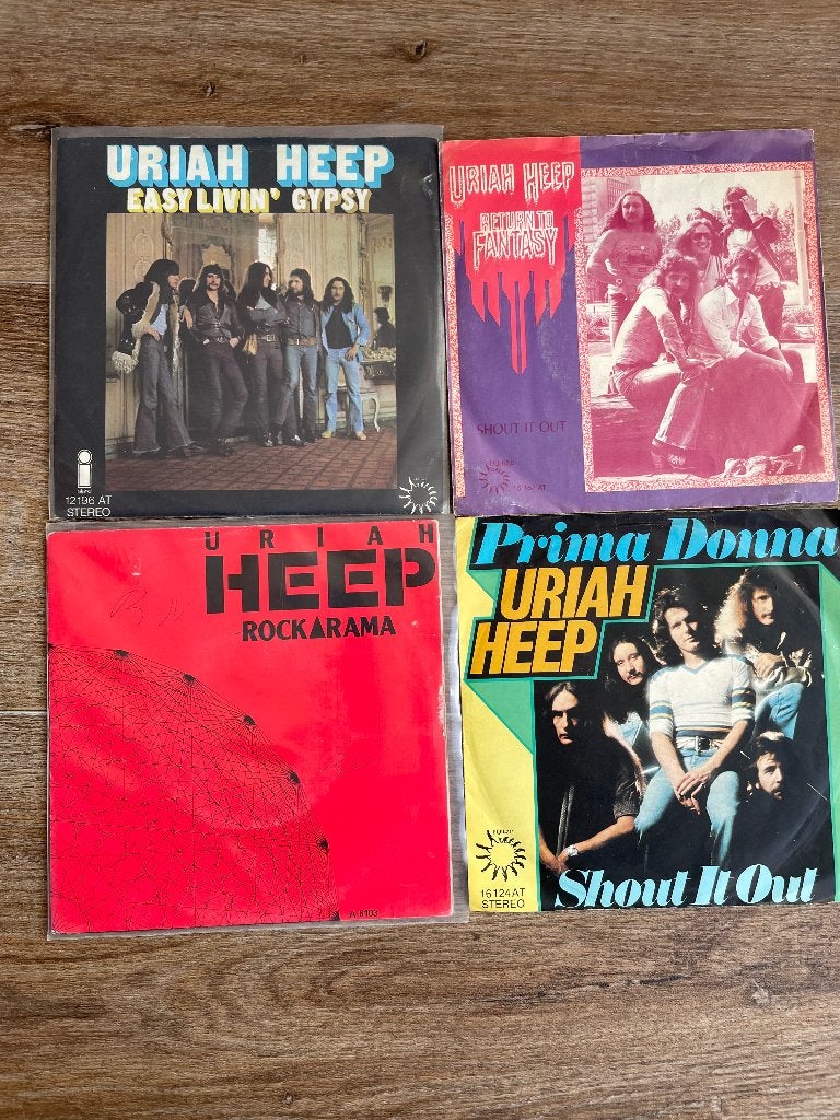 Uriah Heep - partij 4 singles, Cd's en Dvd's, Gebruikt, Verzenden, 7 inch, EP