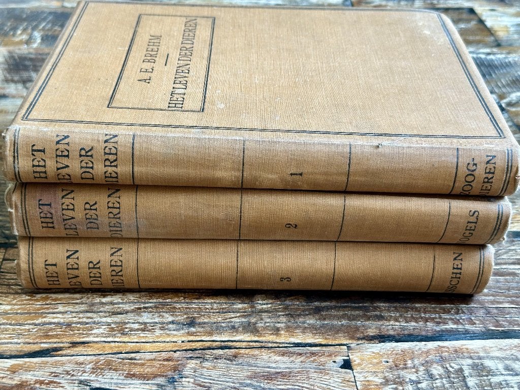 Antieke 3-delige set 'Het Leven der Dieren' - Brehm, Antiek en Kunst, Ophalen of Verzenden, Diverse auteurs