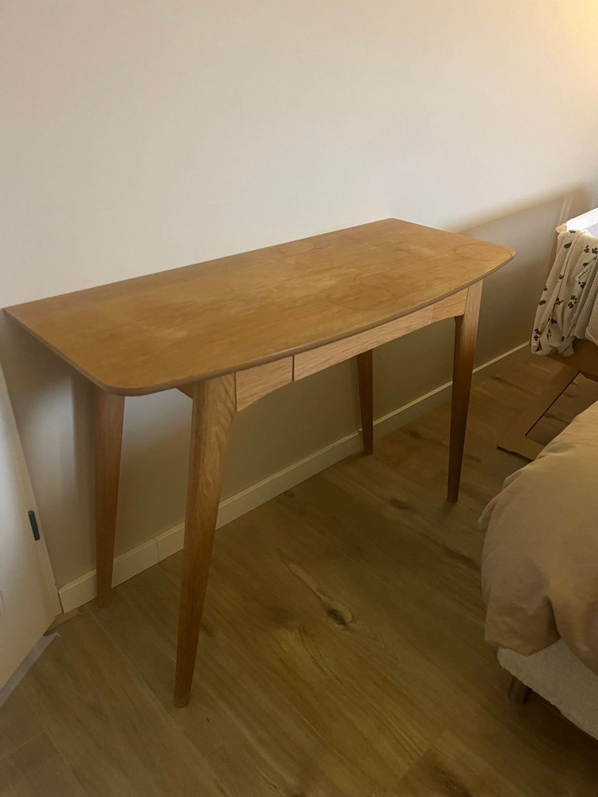 Eikenfineer bureau(‘tje) met lade - 105x45x74cm, Ophalen