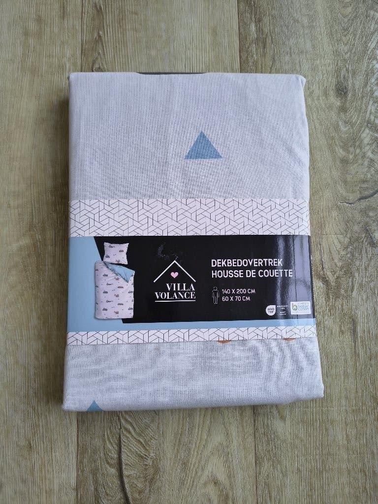 Nieuw wit blauw eenpersoons dekbedovertrek met auto's!, Blauw, Onb, Dekbedovertrek, Nieuw
