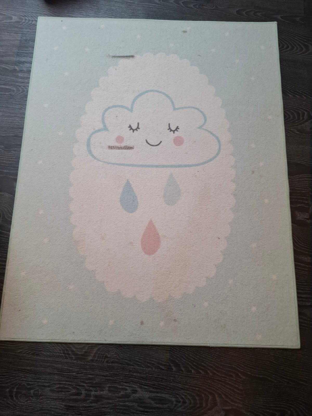 AW Rug Kinderkleed Wolk met Regendruppels, Ophalen, Gebruikt, Blauw, Kinderkamer, Speels, Wolk