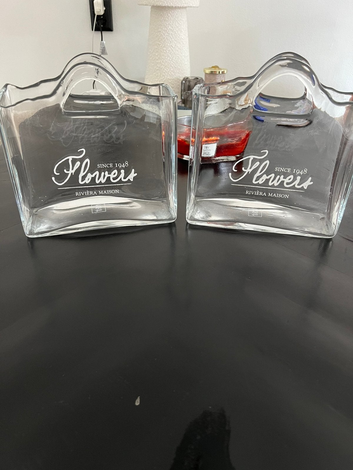 Riviera Maison Tas Vazen, Ophalen, Zo goed als nieuw, Glas, 25 cm