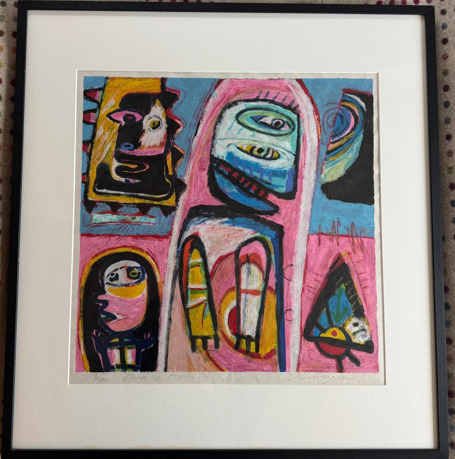 Gesigneerde zeefdruk Henk Vierveijzer, Gesigneerd, Ophalen, Personages en Fantasiefiguren, Lithografie