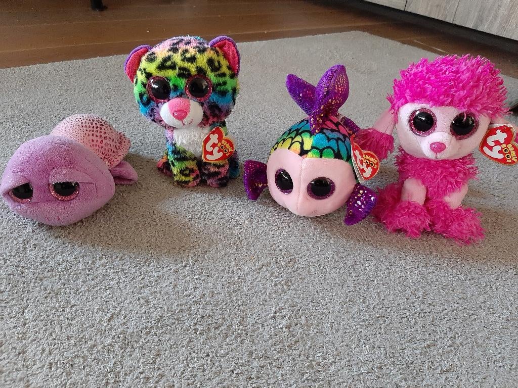 4x Ty Beanie Boo's, 15 cm, Ophalen, Zo goed als nieuw, Overige typen