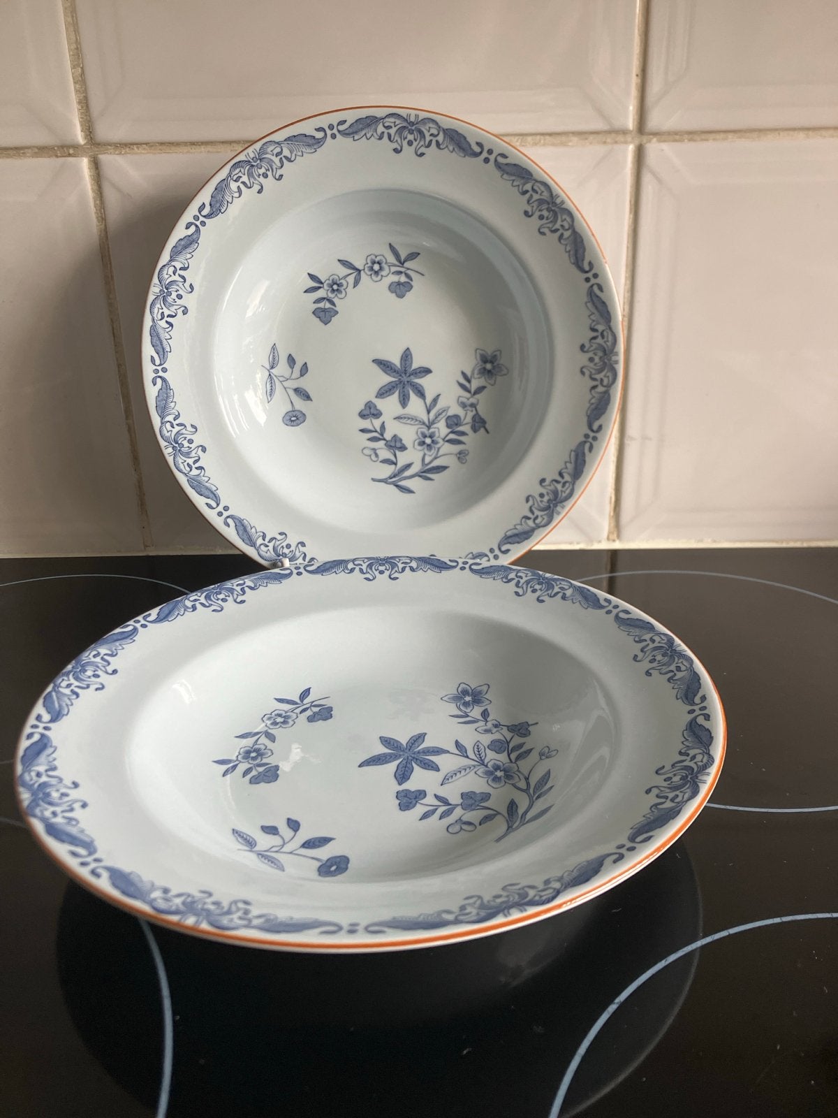 2x Rörstrand Ostindia diepe borden, 21 cm, Ophalen of Verzenden, Zo goed als nieuw, Overige stijlen, Bord(en)