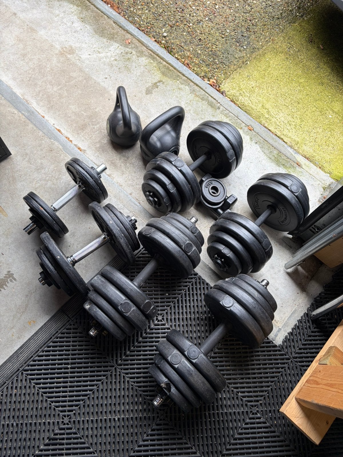 Verschillende soorten dumbells en kettlebelt, Sport en Fitness, Ophalen, Gebruikt, Dumbbell