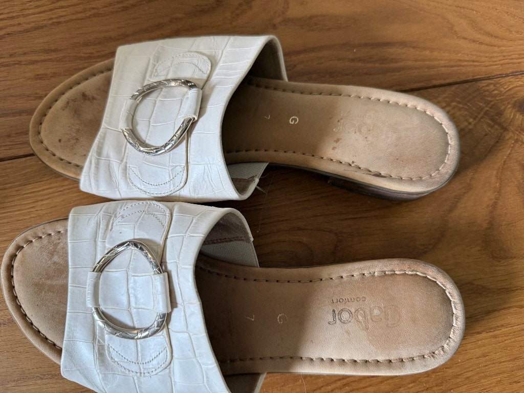 Gabor leren slippers, Slippers, Wit, Gabor, Ophalen of Verzenden