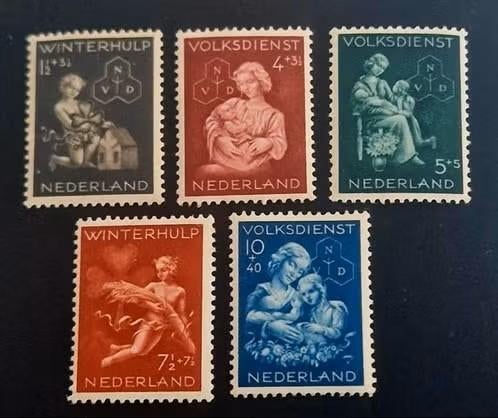 Nederland 1944 - nvph 423-427 - Winterhulp - Volksdienst, Verzenden, Na 1940, Postfris