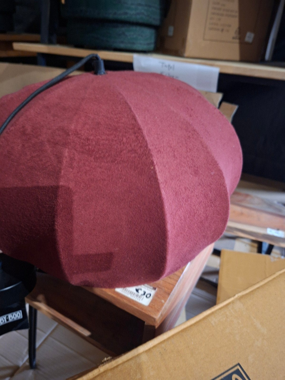 Donkerrode linnen hang lampen 20 euro, Ophalen, Nieuw, Minder dan 50 cm