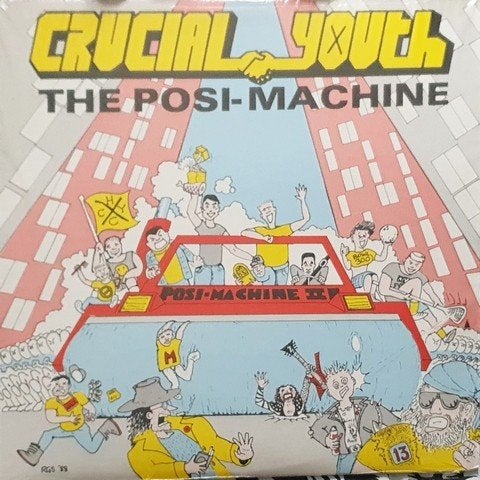 Crucial Youth -Posi-Machine LP US Hardcore 1988 wit + comic, LP, Geseald, Overige genres, Ophalen of Verzenden