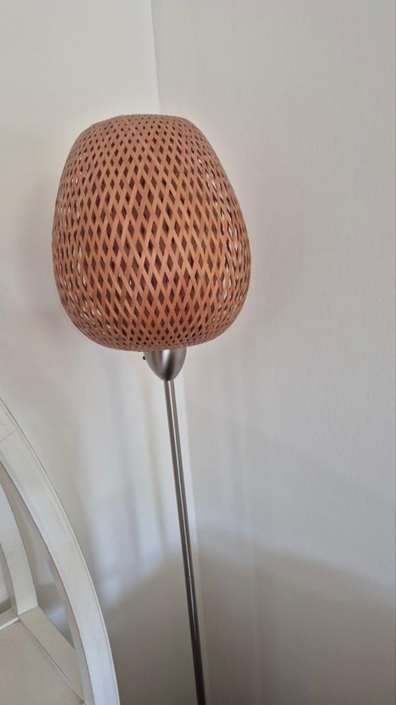 IKEA BÖJA Vloerlamp met bamboe kap, Ophalen, Gebruikt, 100 tot 150 cm, Scandinavisch, Bohemien, Modern