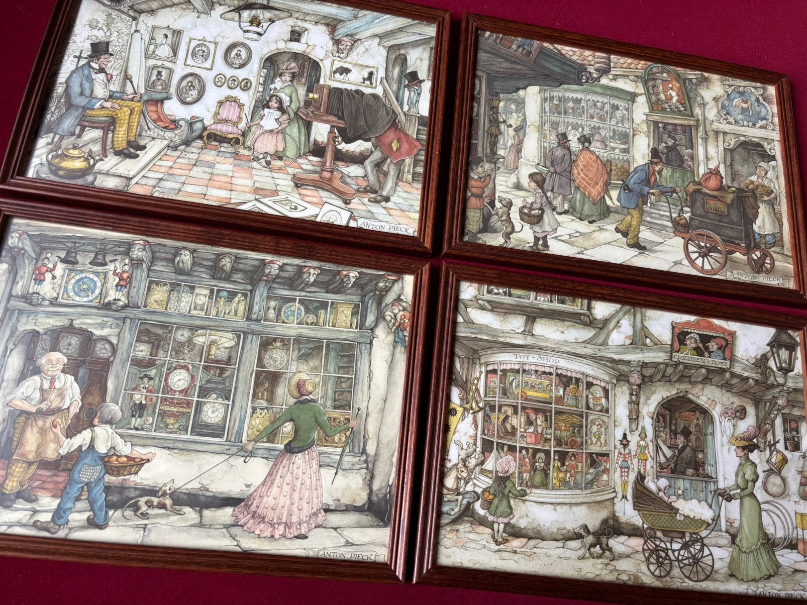 4 Lijstjes Anton Pieck / Efteling stijl, Ophalen of Verzenden