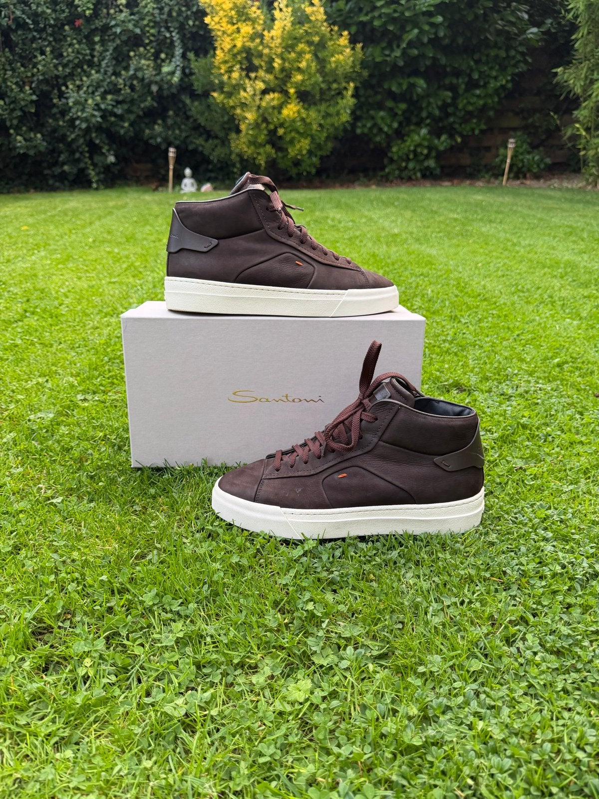 Santoni hoge sneakers bruin UK7/EU41 zo goed als nieuw, Ophalen of Verzenden, Zo goed als nieuw, Bruin, Sneakers of Gympen