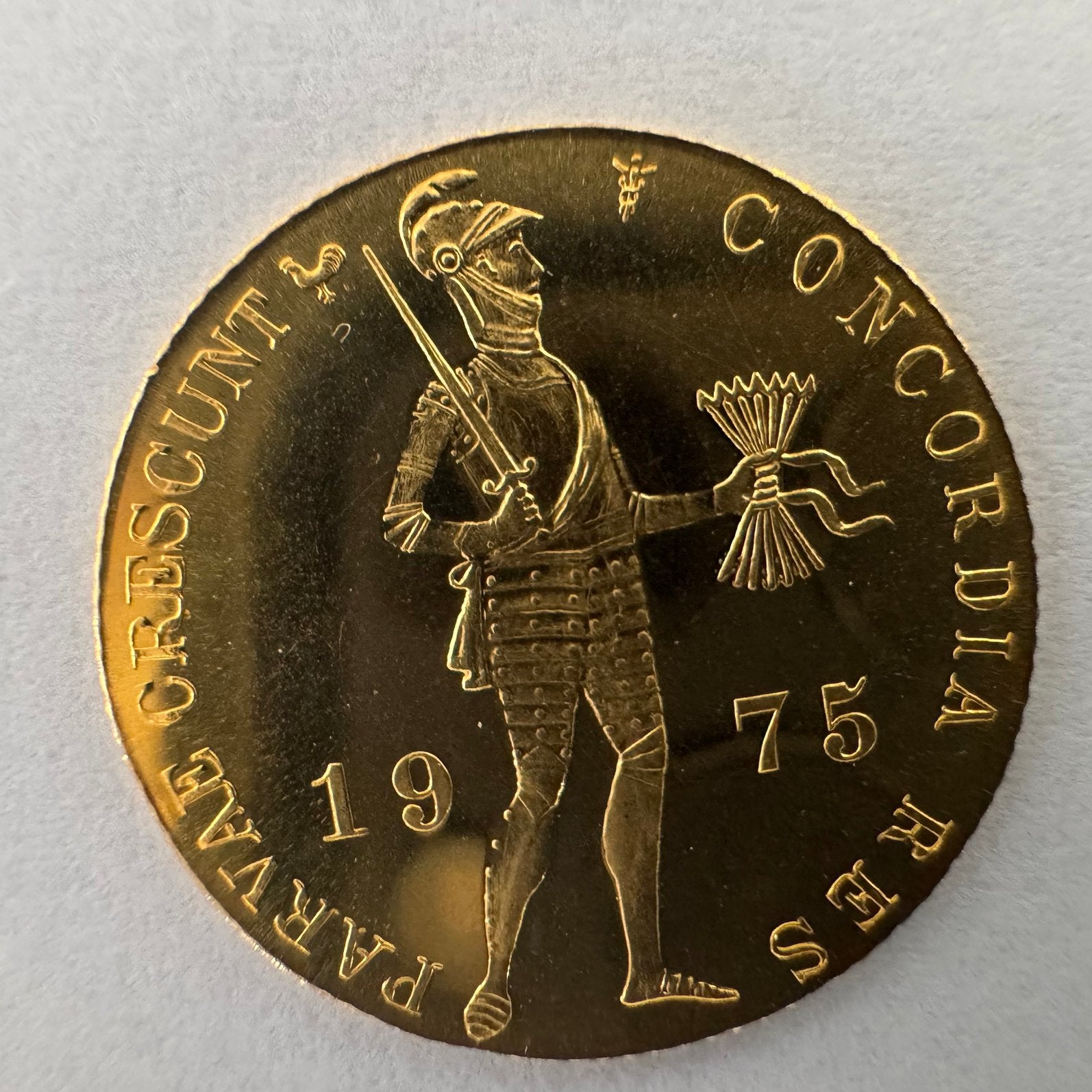 Te koop: Nederlandse gouden dukaat 1975 – 983/1000 goud, Ophalen of Verzenden, Goud