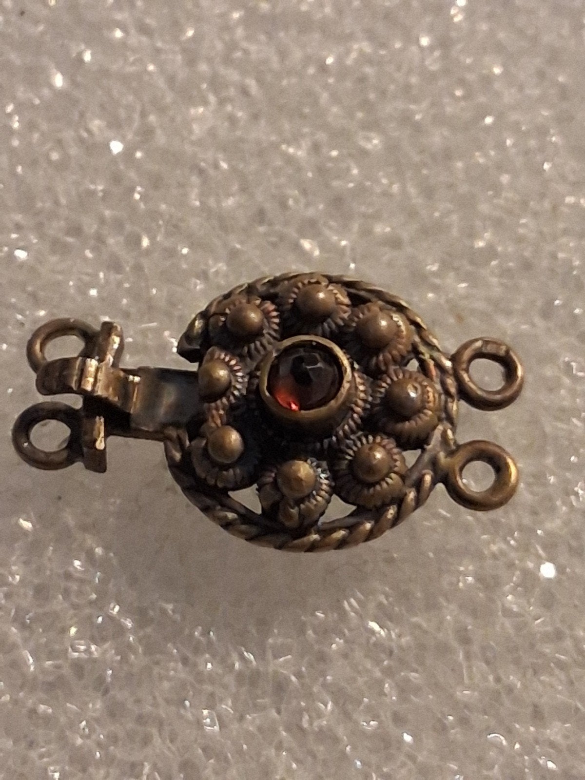 Zilver slot met Granaat steen -- 2 rij, Ophalen of Verzenden, Nieuw, Zilver, Zilver