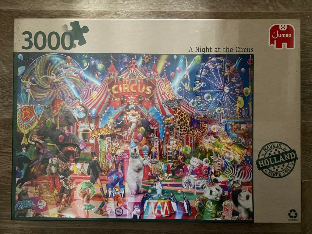Jumbo puzzel A night at the circus 3000 st NIEUW, Ophalen, Meer dan 1500 stukjes, Nieuw, Legpuzzel
