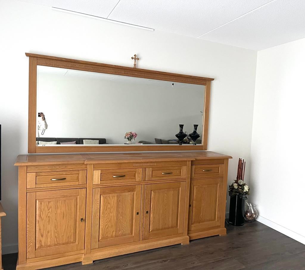 Dressoir met spiegel (moet weg!), Huis en Inrichting, Kasten | Dressoirs, Gebruikt, 25 tot 50 cm, Ophalen