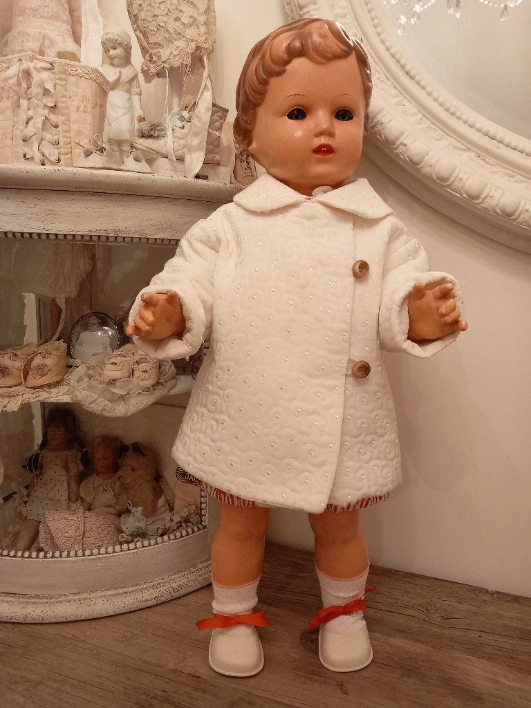 Vintage baby poppen jasje jaren 50. uit Frankrijk, Verzamelen, Poppen, Ophalen, Gebruikt, Kleertjes
