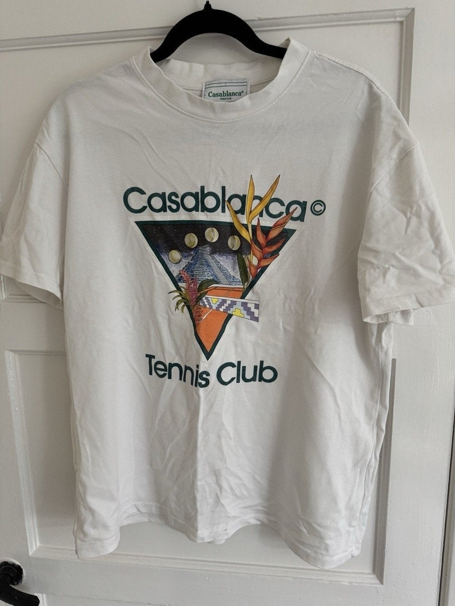 Casablanca Tennis Club T-shirt - Wit met print, Kleding | Heren, T-shirts, Ophalen of Verzenden, Nieuw, Maat 56/58 (XL), Wit