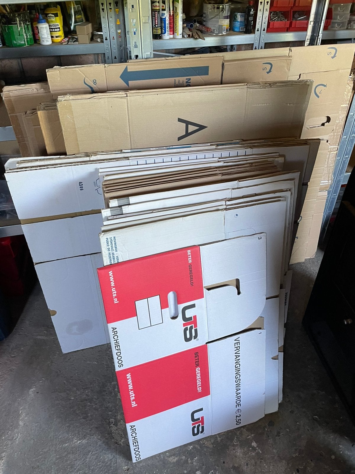 37 stuks VERHUISDOZEN, Ophalen, Doos, 40 tot 60 cm, Opvouwbaar