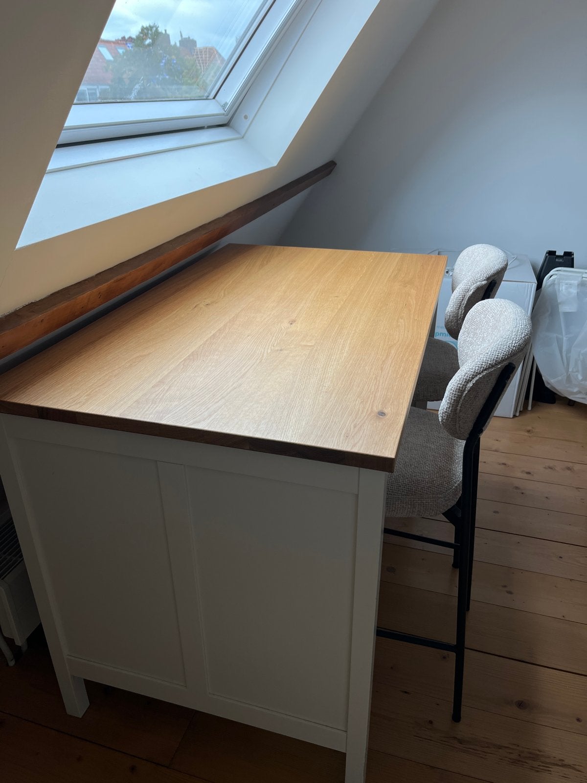 Keukeneiland met 2 barkrukken - Zo goed als nieuw, 100 tot 150 cm, Tot twee personen, Ophalen of Verzenden, Zo goed als nieuw