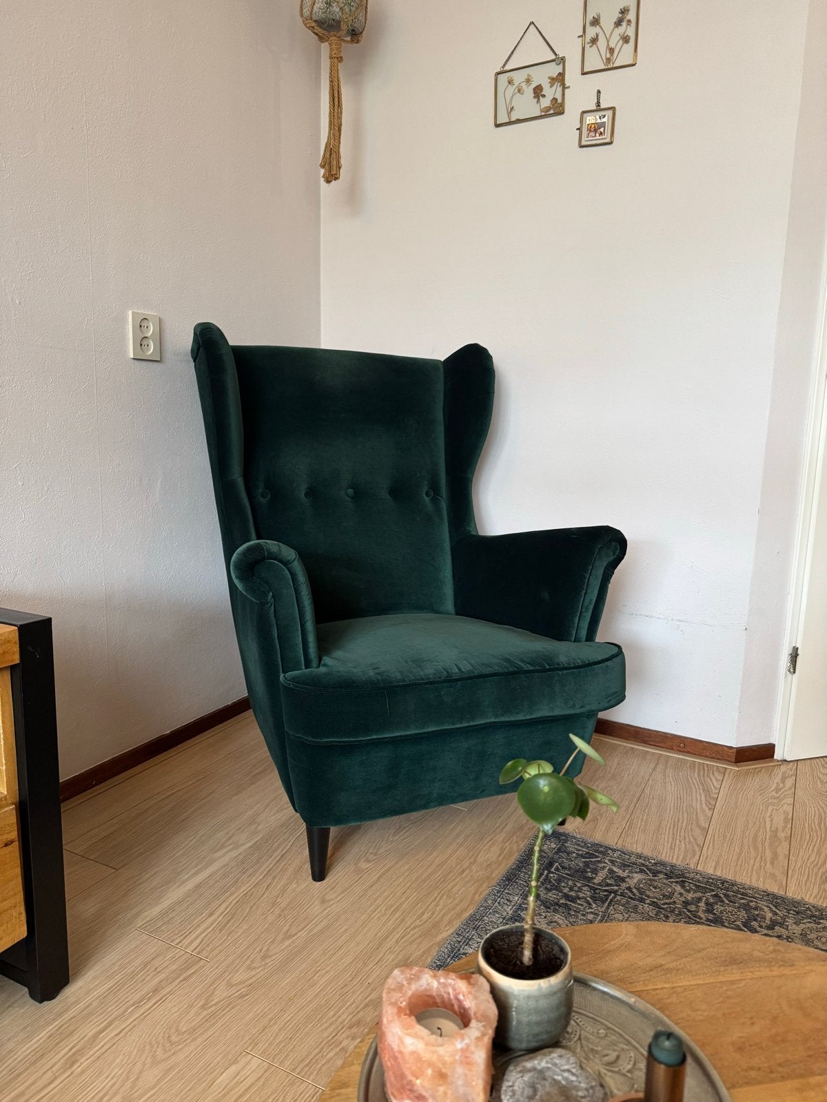 oorfauteuil, standmon ikea, unieke donkergroene mos kleur, Ophalen, Zo goed als nieuw, Stof, 75 tot 100 cm