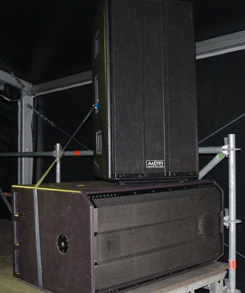 Master Audio 2x MD218BP en 2x MD222F, Ophalen, Gebruikt, 1000 watt of meer
