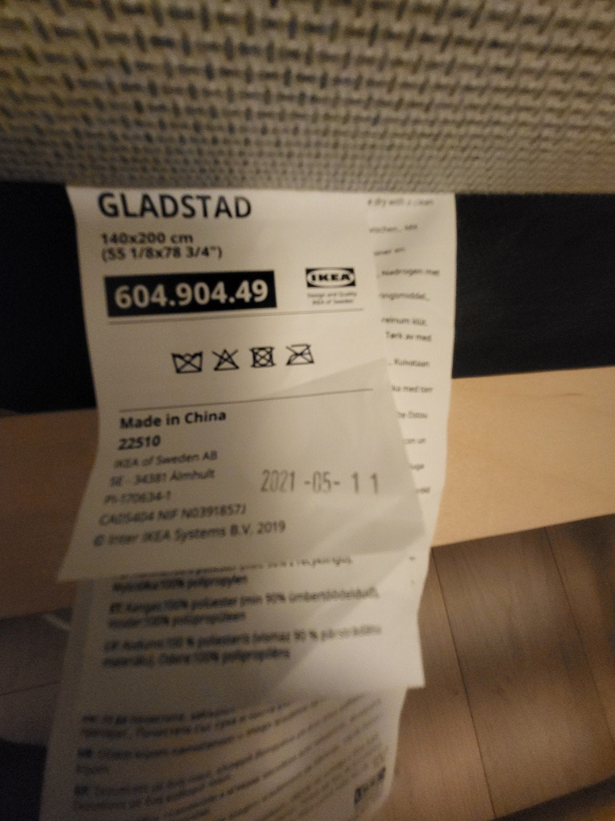 IKEA GLADSTAD tweepersoonsbed 140x200 cm - Zo goed als nieuw, Ophalen, Tweepersoons, 140 cm, Zo goed als nieuw