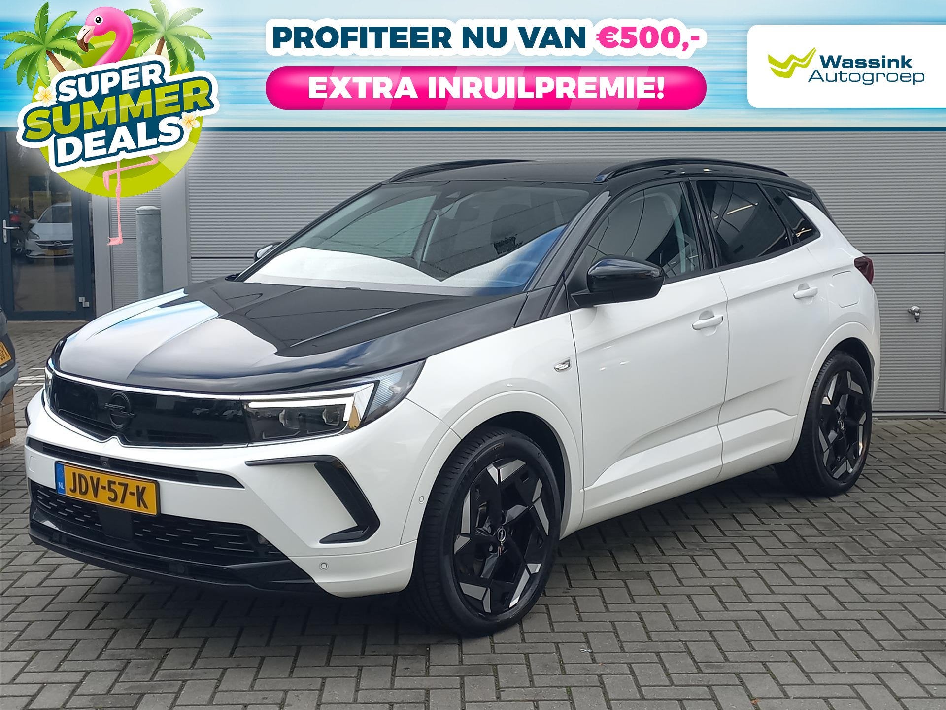 Opel Grandland 1.6T Hybrid4 300pk 4x4 Automaat GSE | SUMMER, Auto's, Opel, Stof, 4 cilinders, 1776 kg, Multifunctioneel stuurwiel