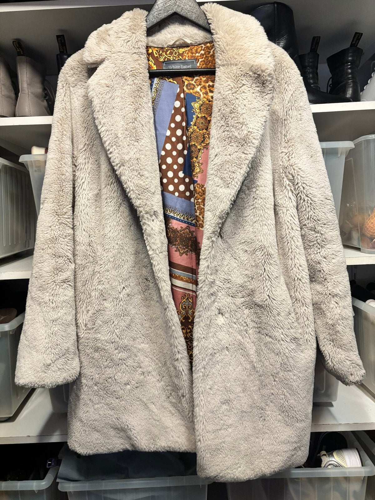 White Label teddy jas maat M, Ophalen of Verzenden, Zo goed als nieuw, Maat 38/40 (M), Beige