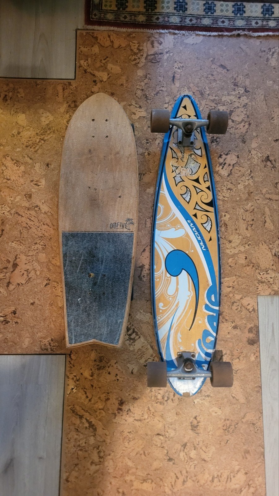 ObFive skateboard + gratis longboard - nauwelijks gebruikt, Ophalen