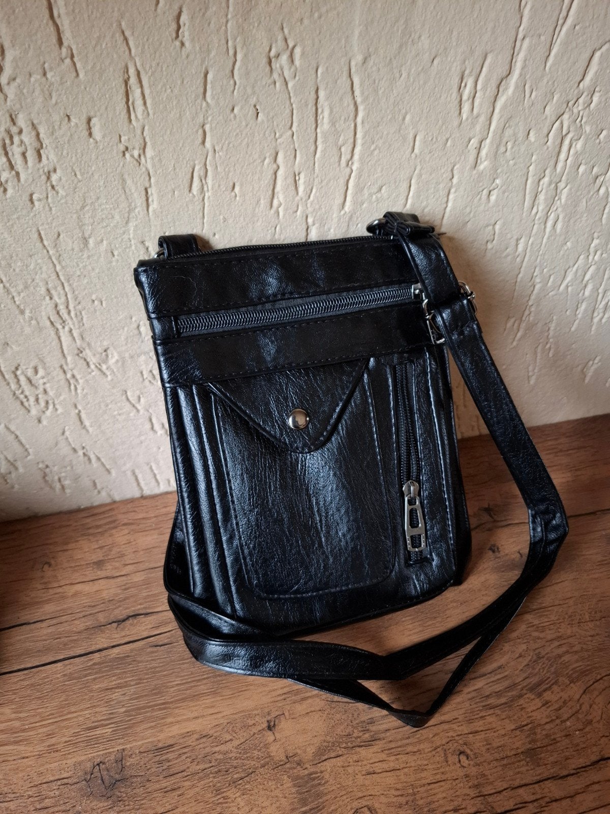 Zwart schoudertasje / crossbody met ritsen, Ophalen of Verzenden, Nieuw, Zwart, Overige merken