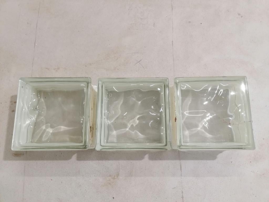 16 heldere glazen bouwstenen 19x19x10 cm, Doe-het-zelf en Verbouw, Glas en Ramen, Ophalen, Minder dan 80 cm, Minder dan 80 cm