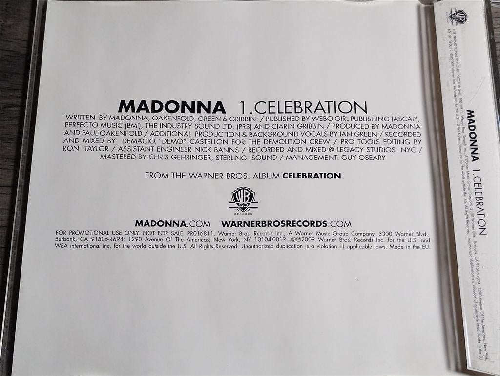 Madonna ‎– Celebration [Promo CD Single], Ophalen of Verzenden, Zo goed als nieuw, Pop