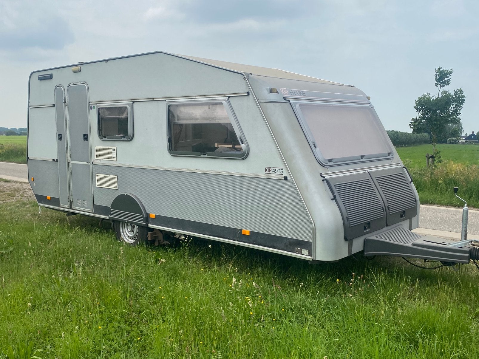 Complete KIP HYLINE 49TS, 1993, mover+voortent+luifel+extra, Rondzit, Particulier, 6 tot 7 meter, Kachel