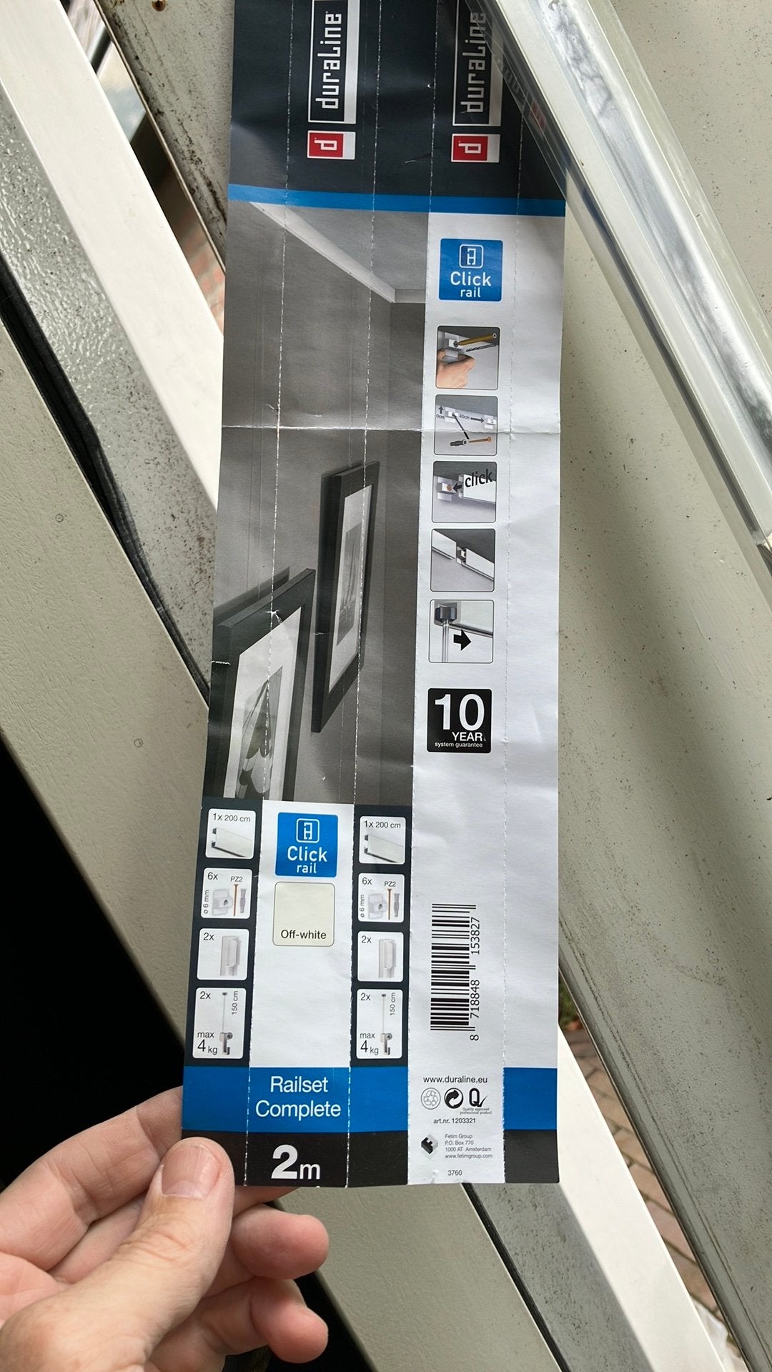 Duraline click rail 2 meter, Ophalen, Zo goed als nieuw
