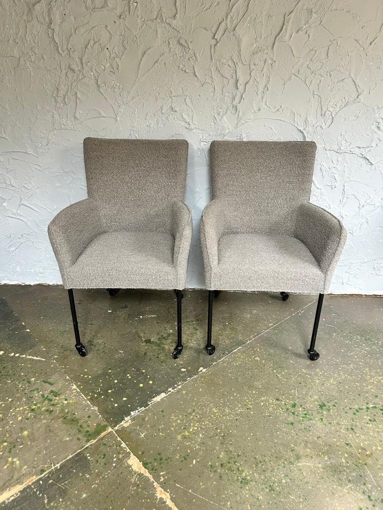 Set van 2 Grijze Stoelen met Wieltjes, Ophalen, Twee, Nieuw, Landelijk