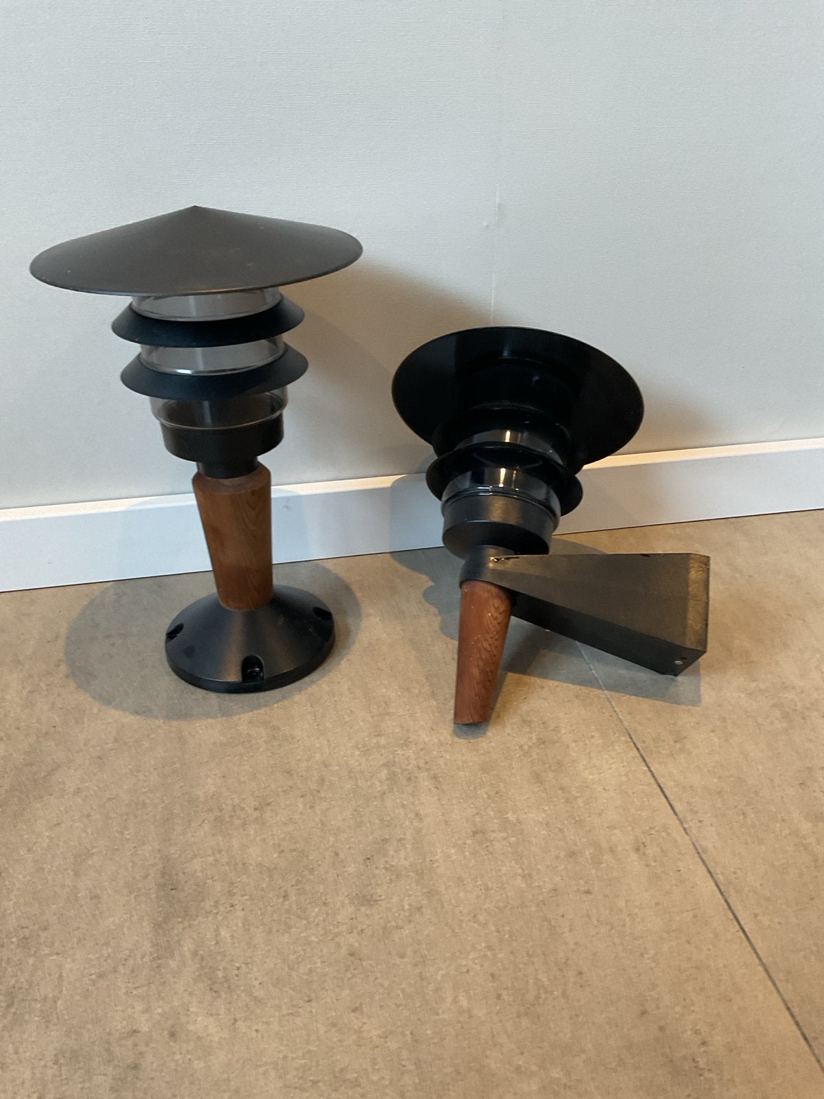 Cederhout buitenlampen - set van 2, Tuin en Terras, Ophalen, Gebruikt, Minder dan 50 watt, Staande lamp