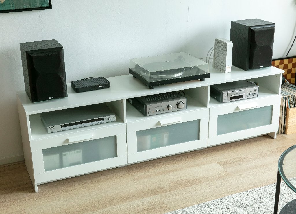 Ikea audio/tv meubel, Ophalen, 150 tot 200 cm, Zo goed als nieuw, Minder dan 100 cm