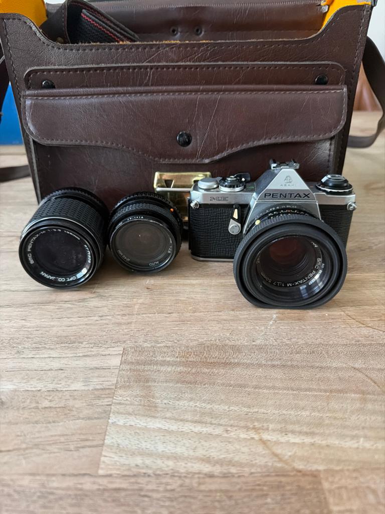 Asahi Pentax + 4 lenzen, Ophalen of Verzenden, Spiegelreflex, Pentax