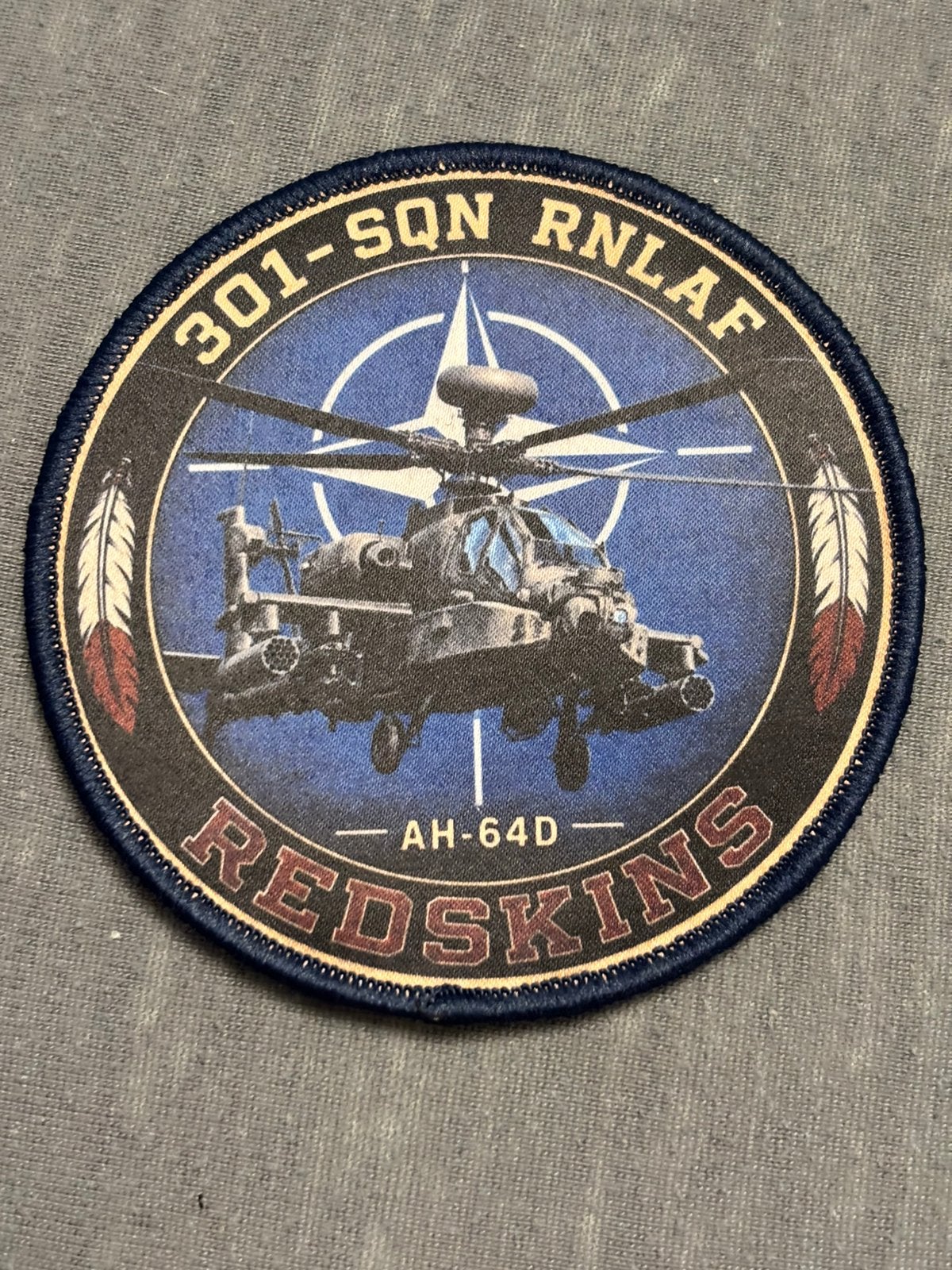 Embleem 301 SQN RNLAF redskins AH-64, Verzenden, Luchtmacht, Nederland, Embleem of Badge