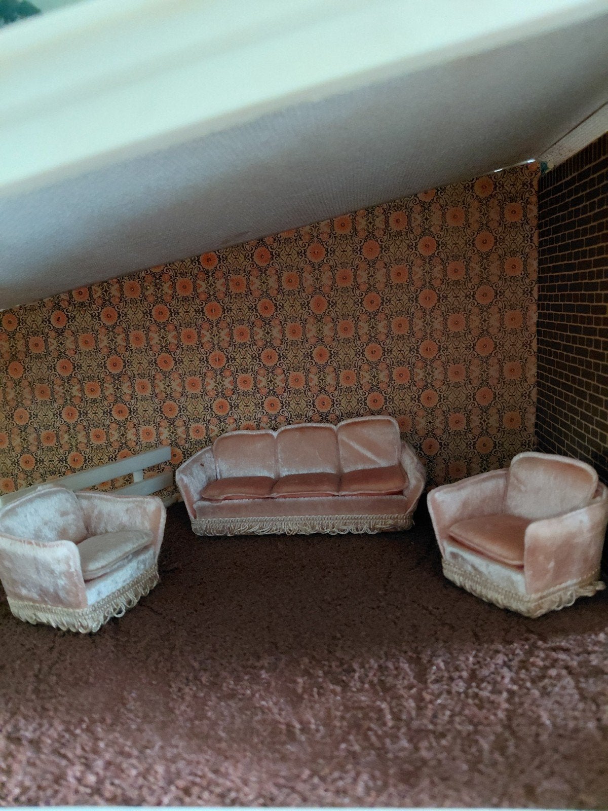 Vintage lundby beige banksetje 1.16, Gebruikt, Steen of Klei, Ophalen of Verzenden, 15 m² of meer