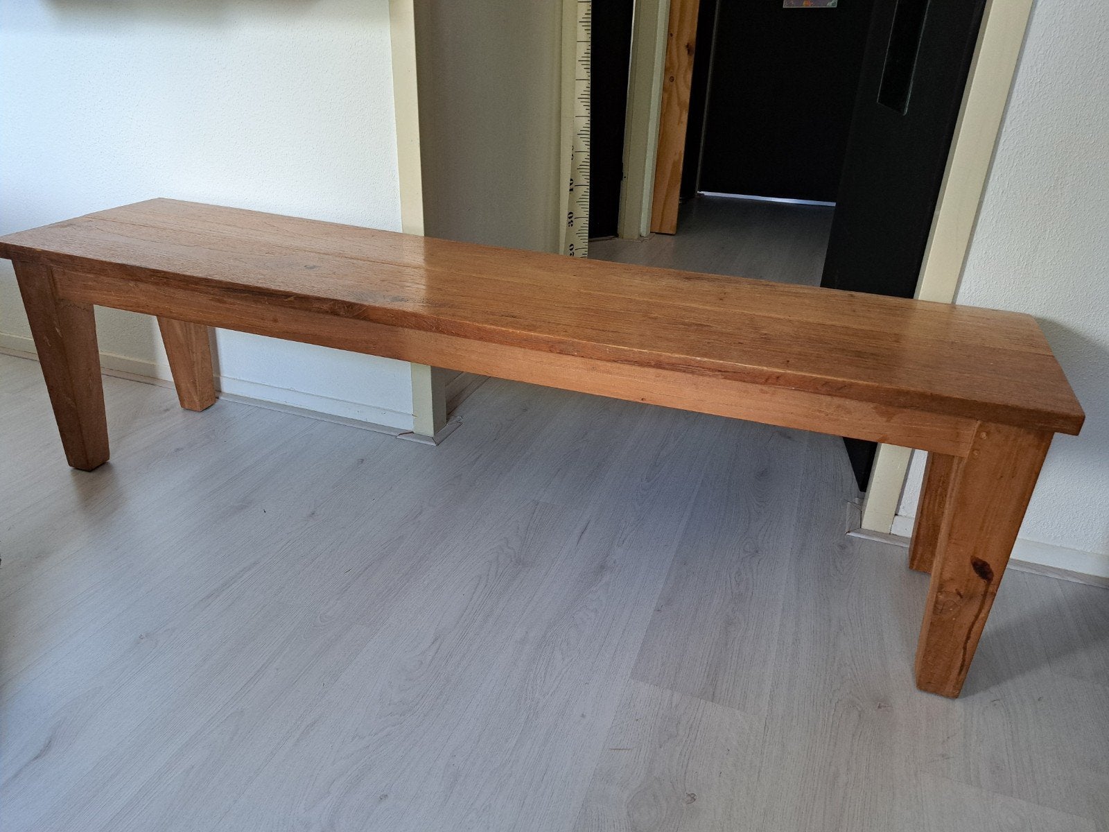 Massief houten bankje - Teak, Ophalen, Gebruikt, Twee, Bruin