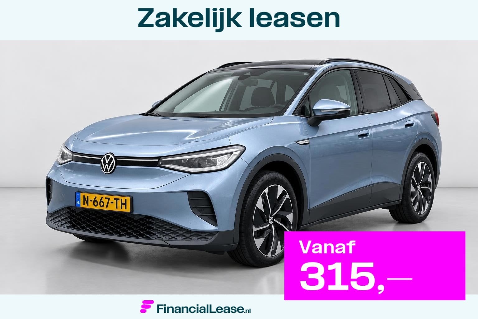 Volkswagen ID.4 Pro 77 kWh LEER PANO TREKHAAK 97% SOH FASE 3, Automaat, Dealer onderhouden, Gebruikt, Blauw
