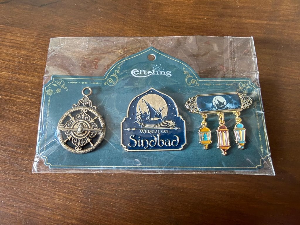 efteling pins wereld van sindbad, Verzamelen, Efteling, Ophalen of Verzenden, Nieuw, Button of Speldje