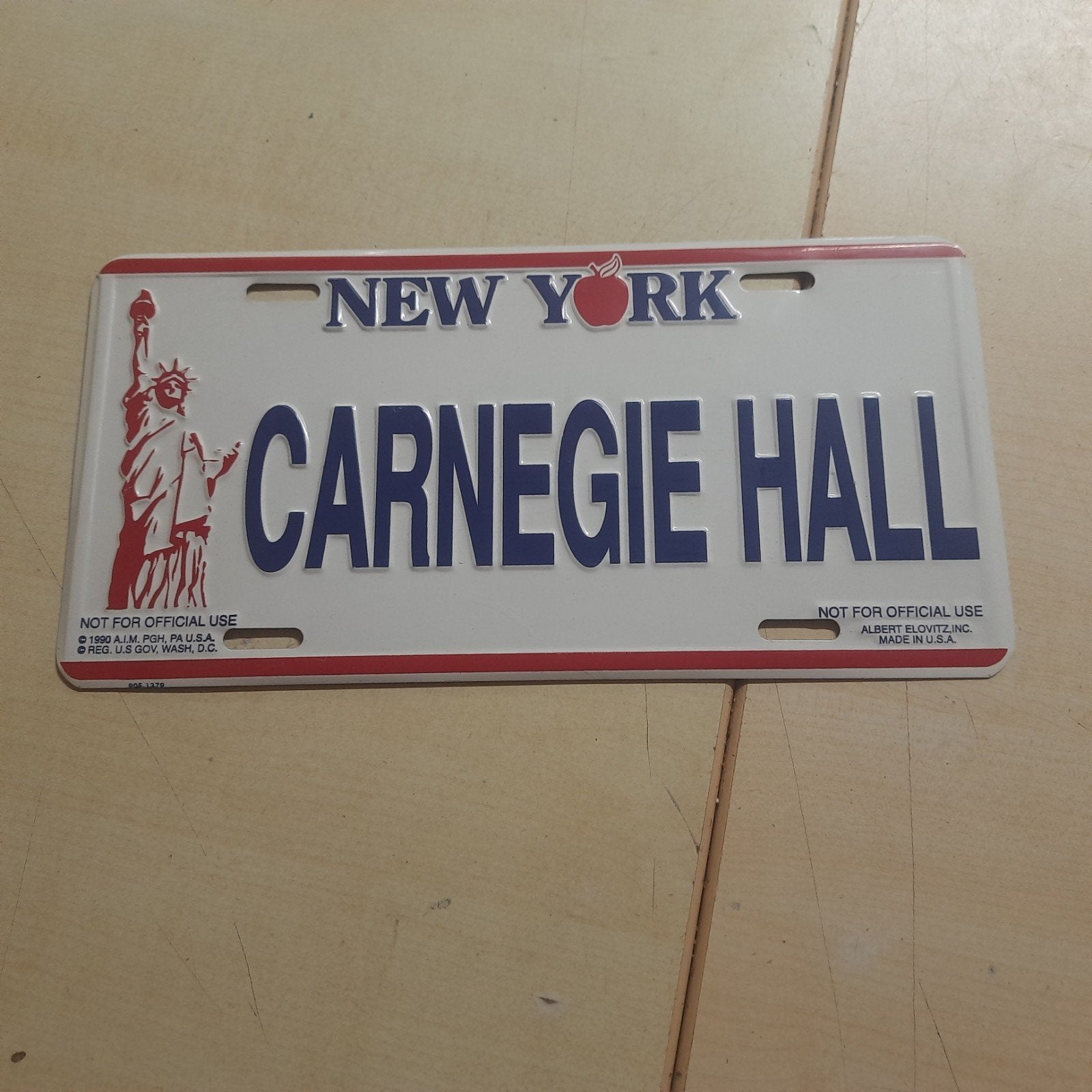 Carnegie Hall New York nummerplaat decoratie, Ophalen of Verzenden, Zo goed als nieuw
