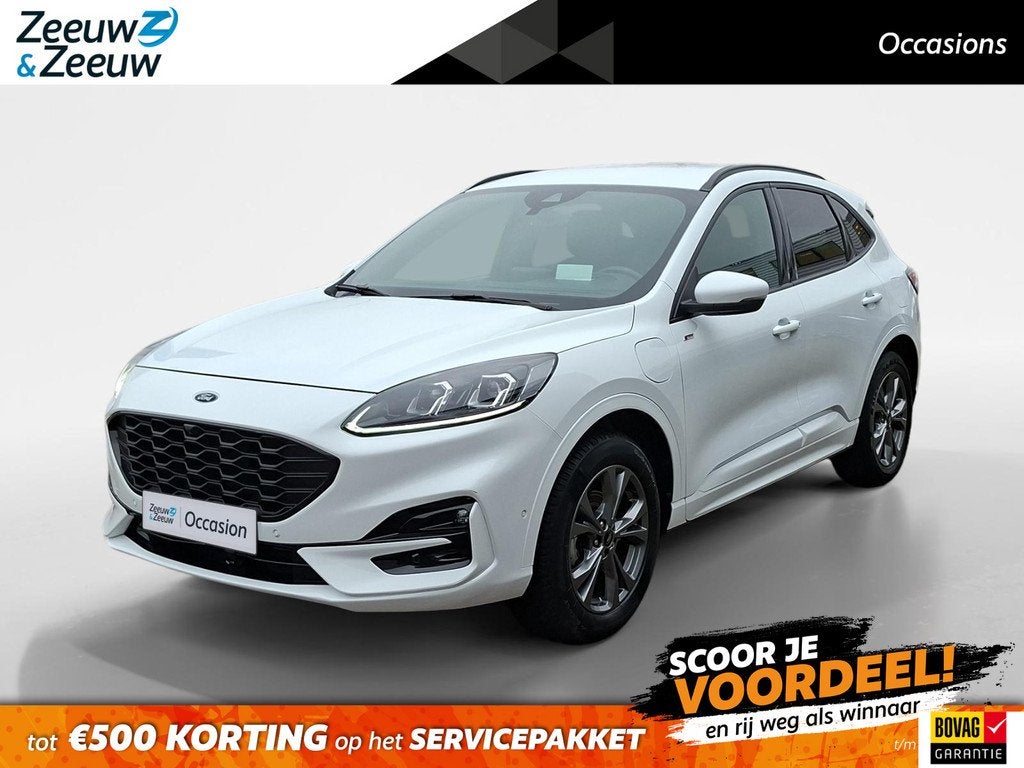 Ford Kuga 2.5 PHEV ST-Line | Stoel- stuur en voorruitverwarm, 12 maanden, Gebruikt, 4 cilinders, Wit