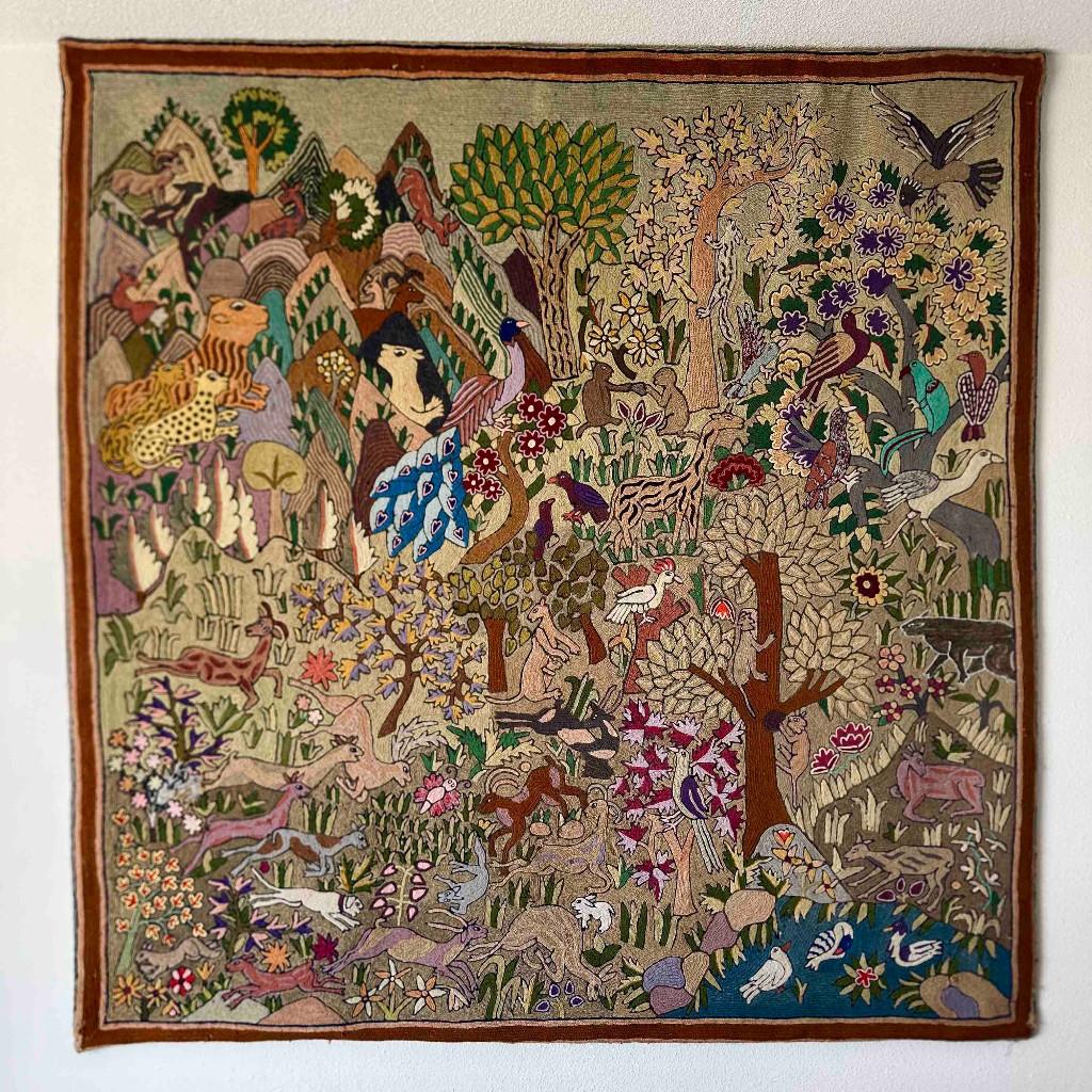 Uniek wandkleed uit Bengalen (circa 1900), Ophalen of Verzenden
