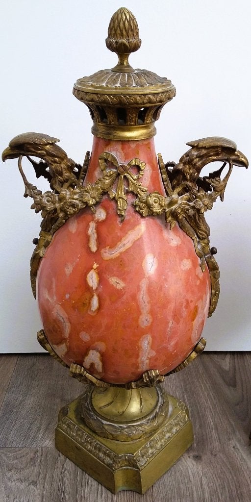 Omstreeks 1850-1875 GROTE Marmeren Schouw Siervazen Vaas, Antiek en Kunst, Ophalen